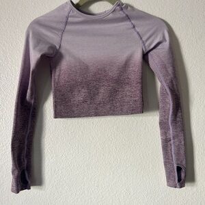 Victoria's Secret Ombre Purple Long Sleeve Crop Top